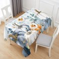 thumbnail image 6 of Blue Thanksgiving Pumpkin Table Cloth Waterproof Tablecloths, Fall Eucalyptus Leaves Plaid Tablecloth Dining Table Cover for Kitchen Party Tabletop Outdoor, Rectangle Tablecloth 60x120 Inch, 6 of 9