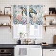 thumbnail image 2 of Coastal Turtle Kitchen Curtains Window Panels, Nautical Beach Sea Ocean Coral Vintage Insulated Window Treatment Curtain, Grommet Curtains for Bedroom/Living Room/Bathroom, 2 Piece 27.5"Wx39"L, 2 of 8