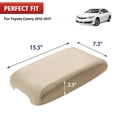 thumbnail image 4 of KBH Center Console Lid Armrest Cover Replacement for Toyota Camry Accessories 2012-2017, Car Arm Rest Covering Skin Upholstery, Beige (Leather Part Only), 4 of 9