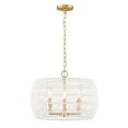 thumbnail image 2 of Ellie 4-Light Chandelier in Modern Brushed Gold with Bleached White Raphia Rope, 2 of 12