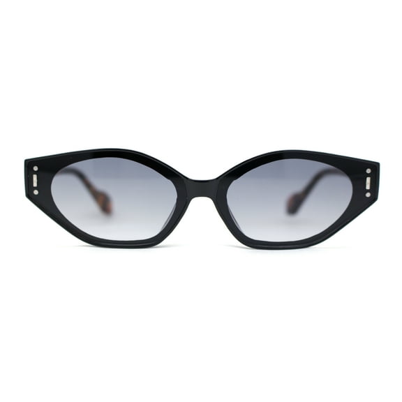 Mod Inset Lens Elegant Cat Eye Plastic Fashion Sunglasses Black Tortoise Smoke