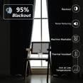 thumbnail image 3 of Chyhomenyc Dark Grey Blackout Curtains 96 Inches Long 2 Panels, Thermal Insulated Noise Reducing Grommet Window Curtain Panel Drapes for Living Room Bedroom, Each 40Wx96L Inch, 3 of 8