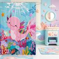 thumbnail image 2 of Manfei Cute Axolotl Shower Curtain 72Wx72L,Animals Print Bathroom Curtain, 2 of 5