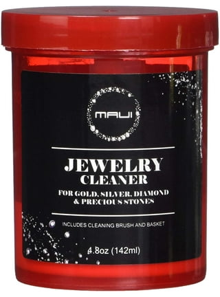 Gem Glow Fine Jewelry Cleaner for Diamonds, Gold, Cubic Zirconia and More,  7.5 fl oz, inc Jewelry dipping basket and touch-up brush