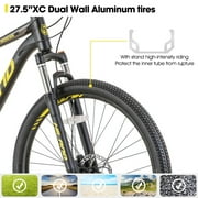 Hiland Aluminum Mountain Bike 21 Speeds MTB,Lock-Out Suspension Fork,27.5 inch Wheel,Mens Mountain Bike Bicycle, Black