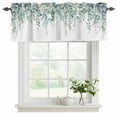 thumbnail image 2 of 2 Panels Sage Green Eucalyptus Leaves Valance for Windows, Spring Summer Botanical Rustic Light Filtering Kitchen Curtains, Rod Pocket Window Treatment Curtain Valances for Living Room, 54"x18", 2 of 9