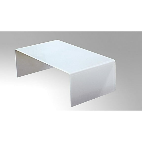 White Bent Tempered Glass Coffee Table Thickness12mm