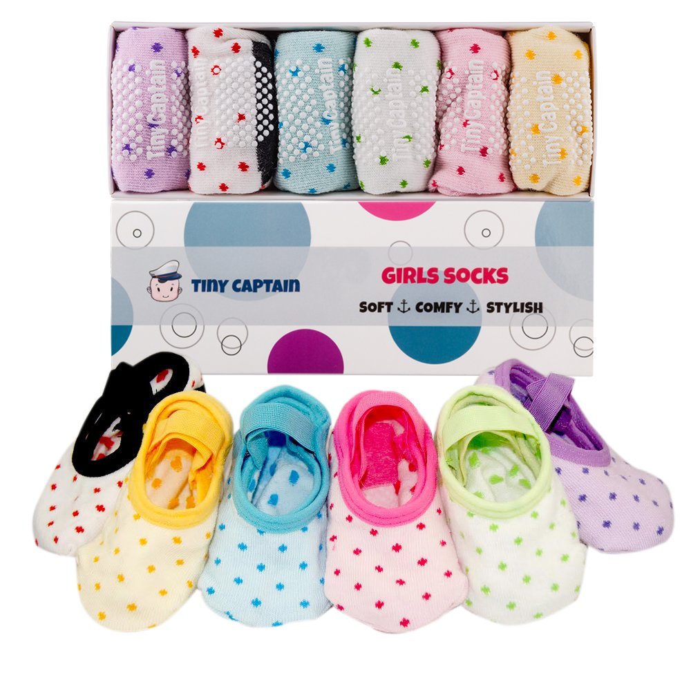 Tiny Captain Baby Socks For Toddler Girls With Non Skid, Best Gift