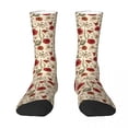 thumbnail image 3 of Bumble Bees Socks Autumn Red Flower Print Stockings Leisure Unisex Soft Breathable Socks P, 3 of 7