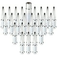 thumbnail image 2 of cciyu Set of 24 Silver Spike Chrome Wheel lug Nuts + 1 Key for Cadillac for Chevrolet for Ford for GMC for Hummer for Jeep for Lincoln for Ram for Toyota 1988-2017 14×1.5 Drive Close End 4.5" Tall, 2 of 5