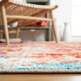 thumbnail image 5 of SAFAVIEH Bahia Salvador Abstract Polyester Machine Washable Area Rug, Light Blue/Red, 6'7" x 6'7" Round, 5 of 12