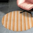 thumbnail image 4 of Aesthetic Orange And White Ripple Round Carpet Circle Rug Outdoor Patio Area Rug Washable Large Area Rugs Hallway Room Decor Fitness Mats, 4 of 8