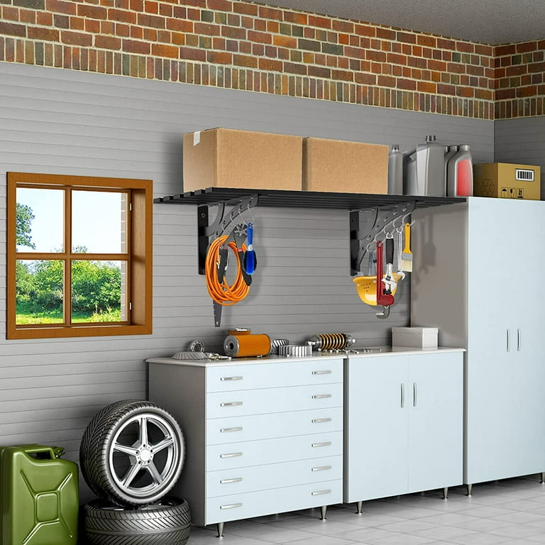 Heavy Duty Wall Mount Garage Shelves, Sturdy Garage Wall Shelving