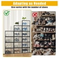 thumbnail image 5 of Garvee 12 Pack Clear Plastic Foldable Shoe Boxes, Stackable Shoe Storage Organizers with Lids for Closet, Entryway and Bedroom, Black, 5 of 8