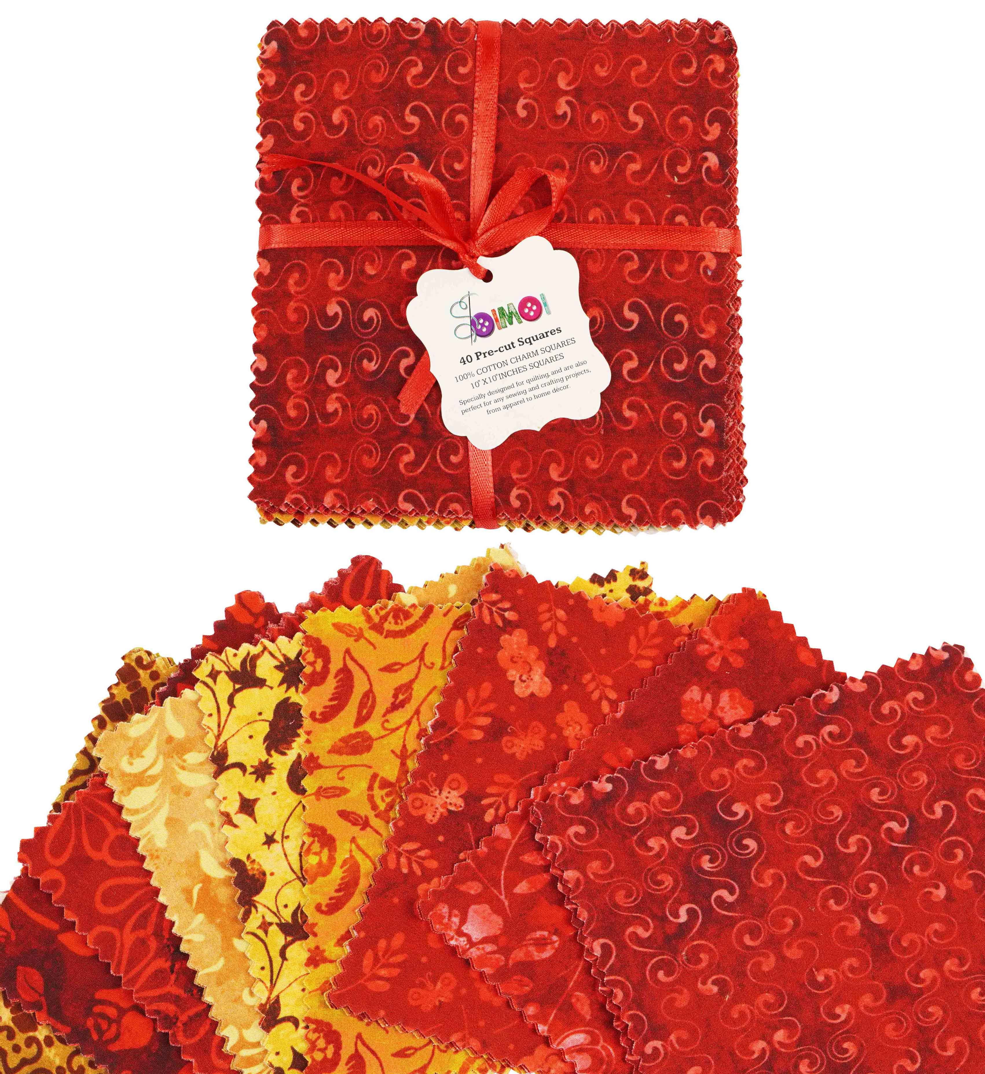Soimoi Batik Print Precut 10-inch Cotton Fabric Quilting Squares Charm Pack DIY Patchwork Sewing Craft