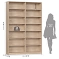 thumbnail image 4 of Hiphuta 84" Tall Double Wide 7-Tier Bookcase with 14 Cubes, Large Open Bookcase for Home Office and Living Room, Freestanding Display Book Shelves, Light Oak, 4 of 8