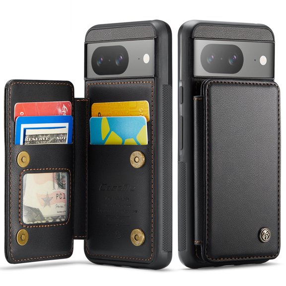 for Google Pixel 8 Case with Card Holder, Wallet Case for Women Men with RFID Blocking, Durable Leather Kickstand Magnetic Clasp Shockproof Phone Case for Google Pixel 8