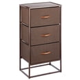 thumbnail image 7 of mDesign Bedside Table with 3 Drawers – Chest of Drawers Made of Fabric, Metal and MDF Wood – Storage System for The Bedroom or Living Room – Espresso Brown, 7 of 7