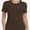 Brown, variant on Women's Crew Neck Ribbed Fitted Shirt Basic Short Sleeves Summer T Shirt Tops