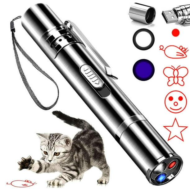 Puntero láser para gatos, recargable, con varita ajustable de 7 pulgadas y luz roja. Juguete interactivo para gatos y perros, ideal para mantenerlos entretenidos.