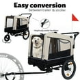 thumbnail image 3 of Pet Strollers 2-in-1 Bike Trailer & Push Cart for Pets - Detachable Bike Hitch & Push Handle Included - All-Terrain Wheels, Quick Release Wheel, Non-Slip Floor, Internal Leash, Holds Up to 88 lbs, B, 3 of 20