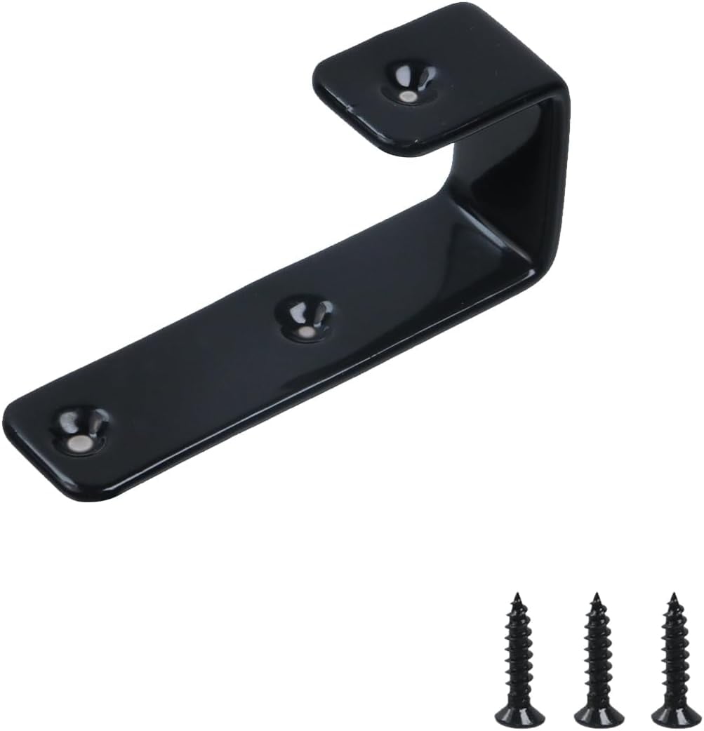 JJEAN-8Pcs Heavy Duty Utility Hooks Black 1 Inch Bunk Bed Ladder Hook Stainless Steel J Hooks for Bed Decor, Garage Storage, Cable Tool Organization - 1 Inch Black