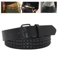 thumbnail image 2 of transemion Ceinture en Cuir Cloutée avec Boucle à Ardillon Perle Carrée Ceinture Rivet Femmes Ceintures Noir, 2 of 9