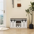 thumbnail image 2 of White Entryway Bench with Soft Seat - Suitable for Closet and Patio Spaces, 2 of 3