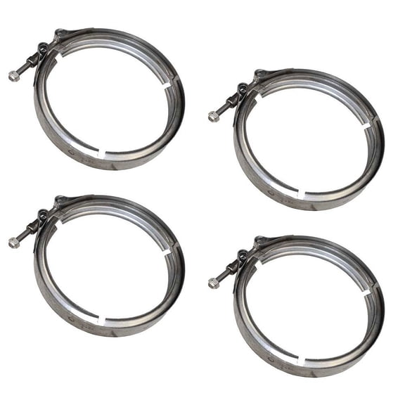 4 Pack 5" V-Band Clamp Compatible with Volvo VNL, Mack CV, CVN Models Replaces OEM 21021850