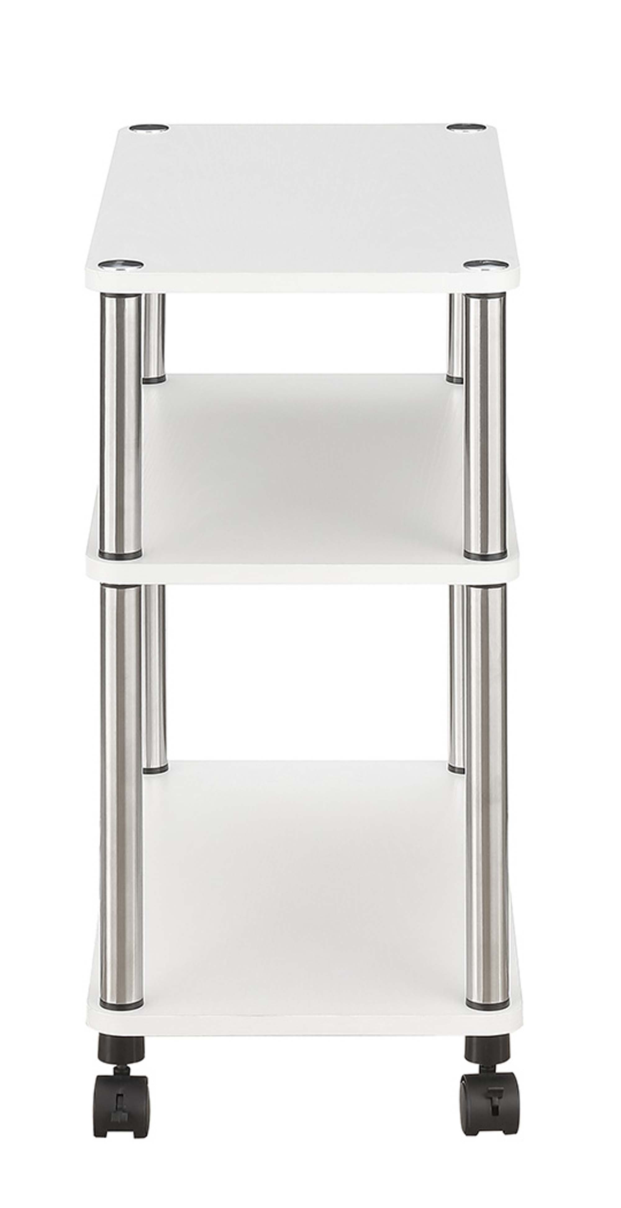 Convenience Concepts Designs2Go 25 inches Tall 3 Tier Office Cart Caddy with Wheels, White