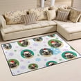 thumbnail image 2 of Coolnut Area Rug 60 x 39 inch (5'x 3'3"), Carpet Funny Pugs in Christmas Hat Nursery Rug Floor Mat for Hardwood Floor Entrance Living Room Bedroom, 2 of 6