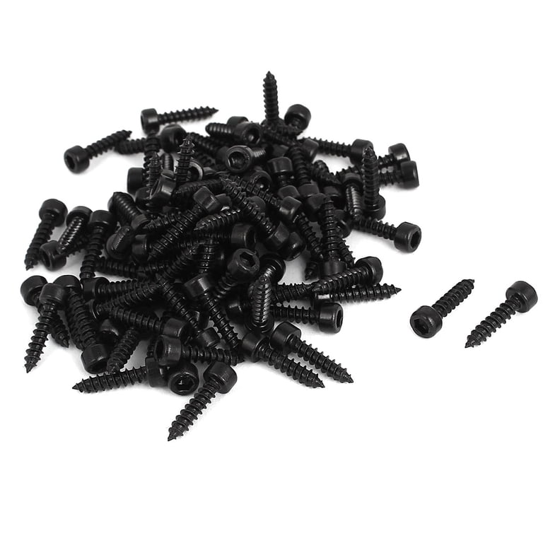 Uxcell M3.5x16mm Nickel Plated Hexagon Socket Cap Head Self Tapping Wood Screws 100 Pack