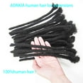 thumbnail image 3 of AONKIA Loc Extensions Human Hair 60 Strands, 8 Inch Length 0.8cm Width Human Hair Dreadlock Extensions for Men/Women Full Handmade Permanent Dread Extensions Can Be Dyed and Bleached(0.8cm,8 inch,1B), 3 of 8