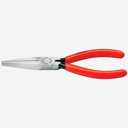 UPC: 0843221004378 | Knipex 5.5  Long Nose Pliers (flat jaws) – Plastic Grip