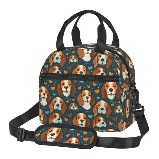 Fotbe Cute Puppy Bolsa de Almuerzo con Estampado, Lonchera Aislada, Contenedores de Comida Reutilizables Tipo Cooler a Prueba de Fugas
