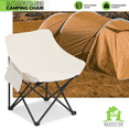 thumbnail image 2 of Magshion Portable Folding Camping Chair, 600D Oxford Foldable Lawn Chair Support 250lbs, Outdoor Moon Chair with Carry Bag & Side Pocket for Hiking Beach Fishing, Beige, 2 of 10