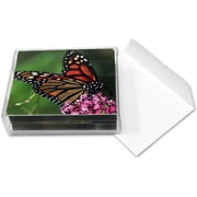 Small World Greetings Monarch Butterfly Note Cards 12 Count-Blank Inside with White Envelopes-A2 Size 5.5 x 4.25-Summer Greeting Cards-Nature Stationery-Birthday, Thank You, and Much More