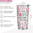 thumbnail image 4 of Gifts for Aunts - Aunt Gifts from Niece Nephew - Aunt Christmas Gifts, Birthday Gifts for Aunt, Aunt Mother Day Gifts - 20oz Aunt Cooler Stainless Steel Tumbler, 4 of 6