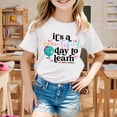 thumbnail image 2 of Shirts for Girls 10-12 Girls Kids School Season Back To School Season Printed Casual Short Sleeve Top T Shirt Z02-White, 110, 2 of 4