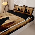 thumbnail image 3 of Homewish Rustic Wolf Howl Pattern Zipper Queen Comforter Set with Fitted Sheet and 2 Pillowcases,Wild Animal Paw Zipper Bedding Set For Boys,Black Reversible,4 Pieces, 3 of 7