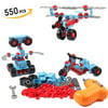 Construction Building Blocks Toys Set for Kids, STEM Learning Educational Building Construction Toys by LeNest for Boys and Girls - 550 pcs