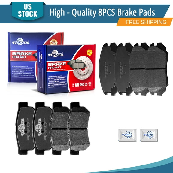 YXPCARS 8PCS Ceramic Brake Pads for Kia Optima 2009 Hyundai Azera Sonata 2006-2008, Front & Rear BD1125 D813