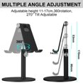 thumbnail image 3 of Tablet/Phone Stand,Universal Multi-Angle & Height Adjustable Stand,Telescopic Aluminum Phone Stand Holder Compatible, 3 of 5
