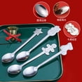thumbnail image 3 of 4 Piezas Cucharas de Postre Cucharas de Sopa Navideñas de Acero Inoxidable Cucharas Redondas de Caldo Cubiertos con Caja Perfecto for Fiestas de Café y Utensilios de Cocina Diarios, 3 of 4