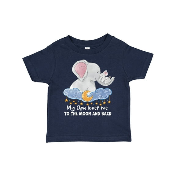 Inktastic My Opa Loves me to the Moon and Back Elephant Family Boys or Girls Toddler T-Shirt