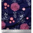 thumbnail image 1 of Soimoi Cotton Poplin Fabric Leaves & Aster Flower Printed Craft Fabric by the Yard 56 Inch Wide, 1 of 1