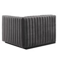 thumbnail image 4 of Modular Sofa Chair, Grey Gray Black, Velvet, French Living Lounge Cafe Lobby Hospitality Restaurant, Modern Contemporary Boutique HB33734, 4 of 6