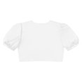 thumbnail image 4 of TTAO Boléro Scintillant pour Filles, Manches Courtes, Ouvert à l'Avant, Cardigan Court, Couvre-Robe de Mariage à Fleurs, Blanc, 8, 4 of 7