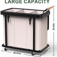 thumbnail image 6 of 230L (60 Gal) Extra Large Fashion Laundry Sorter 3 Section with Lid, Rolling Laundry Basket Hamper with Handle, Laundry Organizer Storage Cart with Sturdy Metal Frame for Laundry Room, Hotel, White, 6 of 6