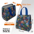 thumbnail image 3 of Pioneer Flower Floral Print Pattern Insulated Lunch Bag for Women & Adults,Large Portable Soft Cooler Lunch Bag,Thermal Food Storage Tote with Pearl Cotton,8.66L,8.75x5.75x9.5 Inch, 3 of 6